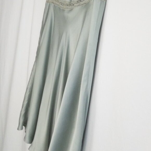 Susie Tompkins Vintage Gray Silk Sleeveless A Line Dress with Lace Accent, Size: - Picture 5 of 15